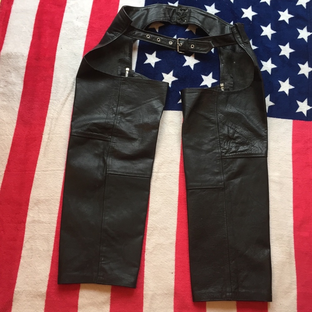 SHAF Leather Collection Mens Motorcycle Chaps 2XL